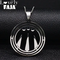 silver color stainless steel awen druid symbol logo sharm amulet decal pin patch pendant necklace jewelry gargantilla n3052s03