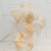 4pcs imitation golden leaves decorative flowers ginkgo leaves rice ears feathers lavender plastic leaves retail wholesale