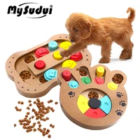 multifunctional pet dog puzzle toy wood feeder iq training dog toys education slow feeding interactive puzzle dispenser games