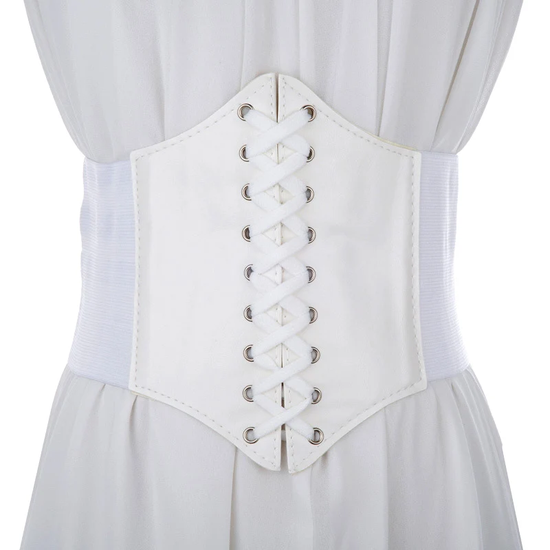 

Women Ladies Soft PU Leather Wrap Around Tie Simple Fashion Corset Cinchs Large Waist Wide Dress Belt LXH