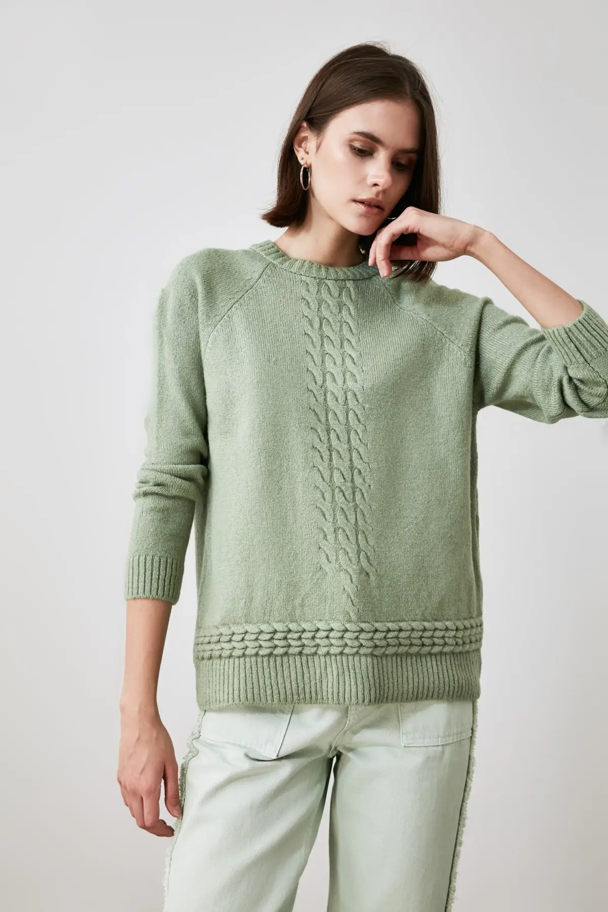 

Trendyol Mesh Detailed Knitwear Sweater TWOAW21KZ1842