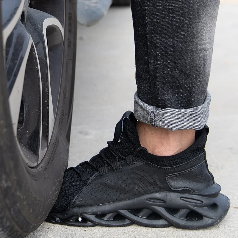 SMS Male Work Sneakers Toe Cap Work Safety Boot Comfort Men Boots Anti-puncture Safety Shoes Men Indestructible Shoes Work Boots