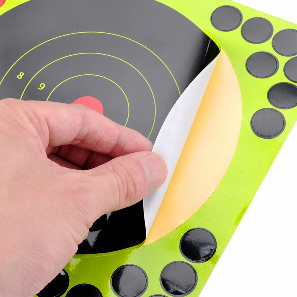 

10Pcs Stickers Self-Adhesive Splatter Reactive Paper Targets for Archery Hunting Practice Training 8 Inch X 8 Inch