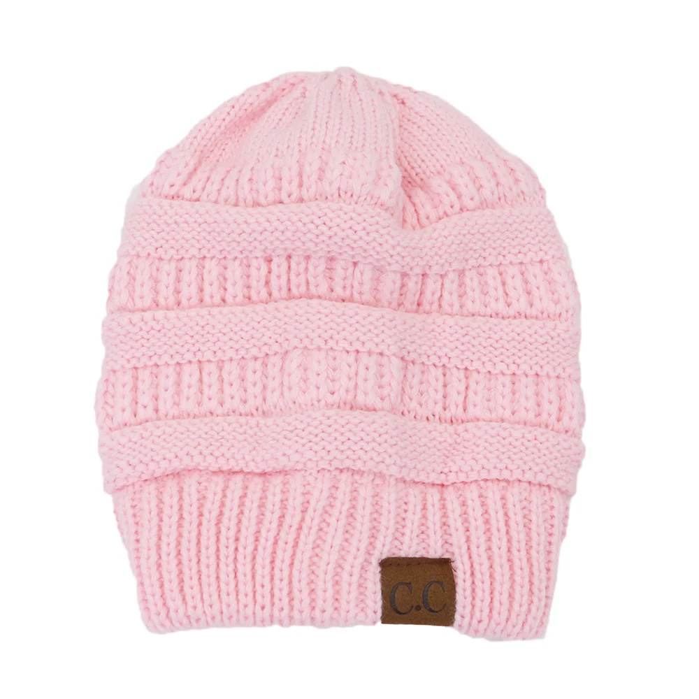 Зимние полосатые шапки-бини для мужчин и женщин однотонные шерстяные вязаные