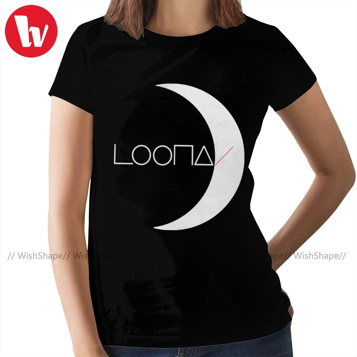 

Loona Kpop T-Shirt KPOP GIRLGROUP LOONA LOGO T Shirt Street Wear Oversize Women tshirt O Neck Ladies Tee Shirt