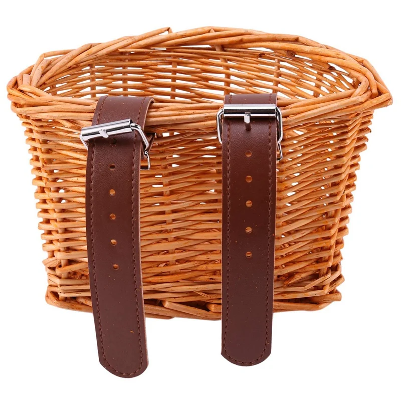 

Children's Vintage Rattan Bicycle Baskets Bike Scooter Basket Kids Bicycle Front Basket,XS