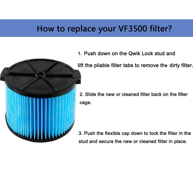 Vf3500 Replacement Filter for Ridgid 3-Layer Wet/Dry 3-4.5 Gallon Portable Vacuum Compatible with Wd4050 Wd4070 Wd4522 Filters(2 | Бытовая