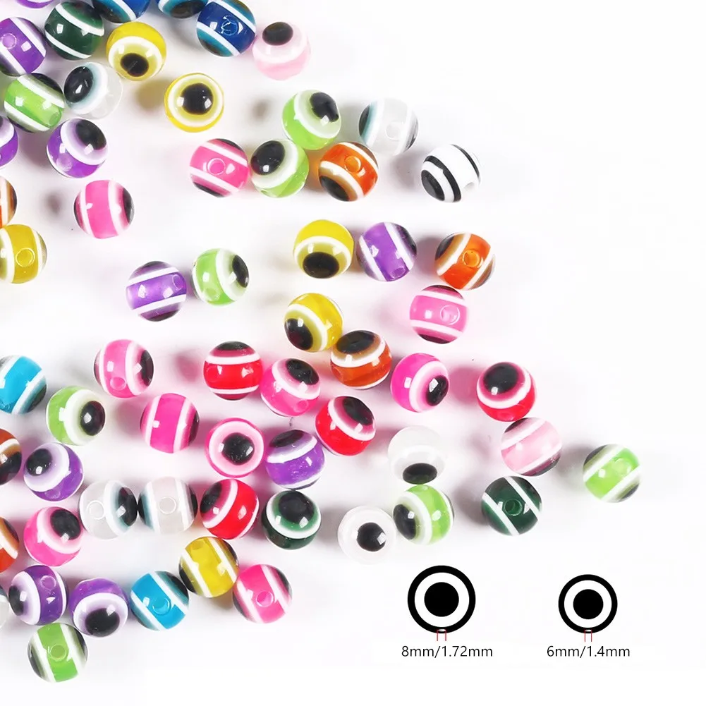 

50pcs Fishing Eyes Beads 6/8mm Beads Carolina Color Eyes Fishing Lure Rigs