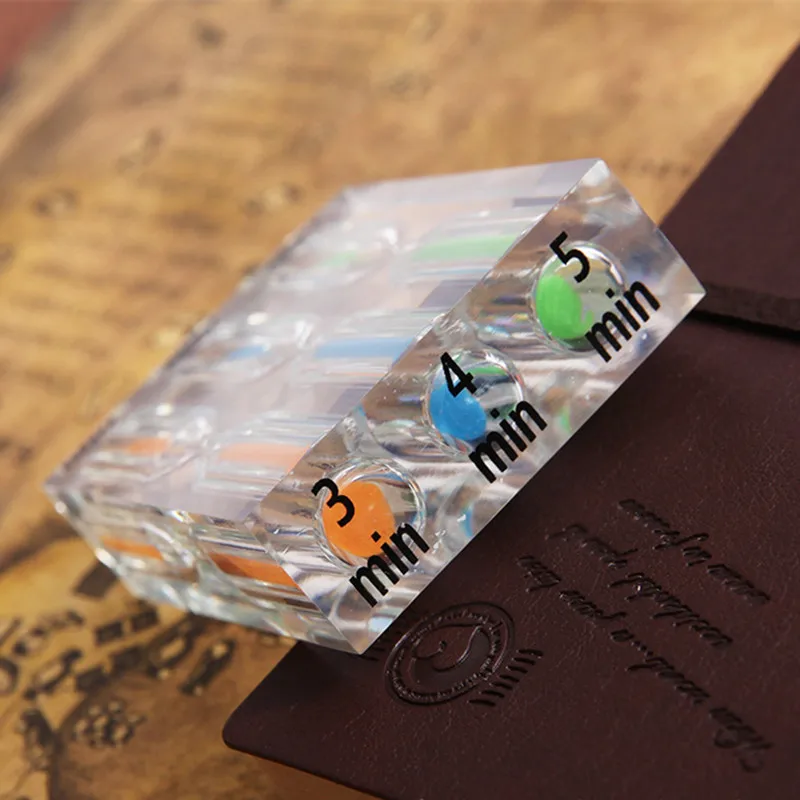 Миниатюрные акриловые песочные часы 3/4/5 мин для детей разноцветные домашний