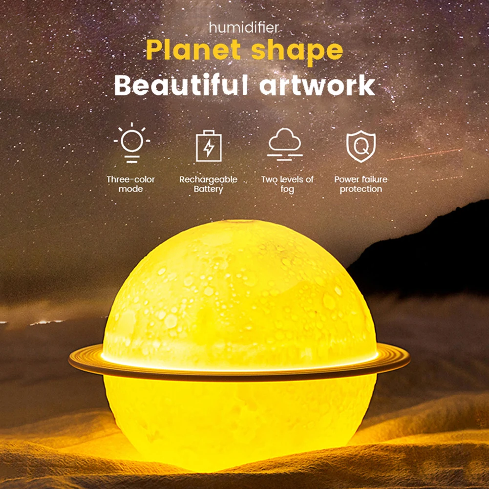 Увлажнителя воздуха 220 мл резервуар для воды 3D задний фон луна ночь светильник