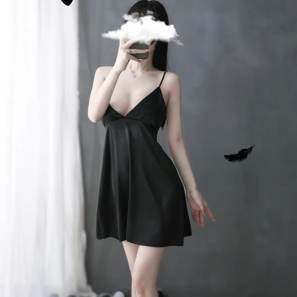 Сексуальный комплект нижнего белья с крыльями ангела шелковое цельное платье на