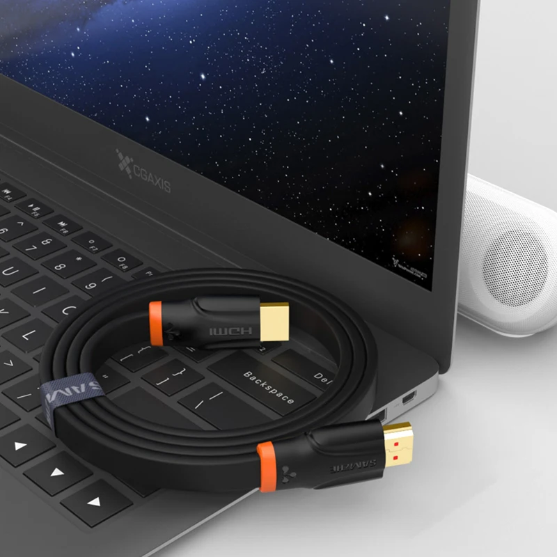 SAMZHE 4K плоский кабель HDMI позолоченный разъем 2 0 для подключения ноутбука к