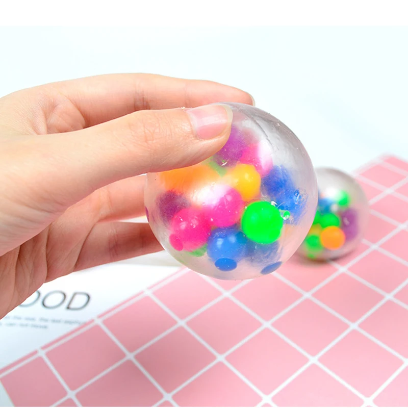 

1pcs Clear Stress Balls Colorful Ball Autism Mood Squeeze Relief Toys Healthy Anti-stress Gadget Vent Toy Children Adult Gift
