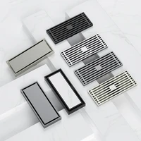 820 black floor drain all copper insect proof invisible straight strip drainage hardware bathroom drains shower waste grates