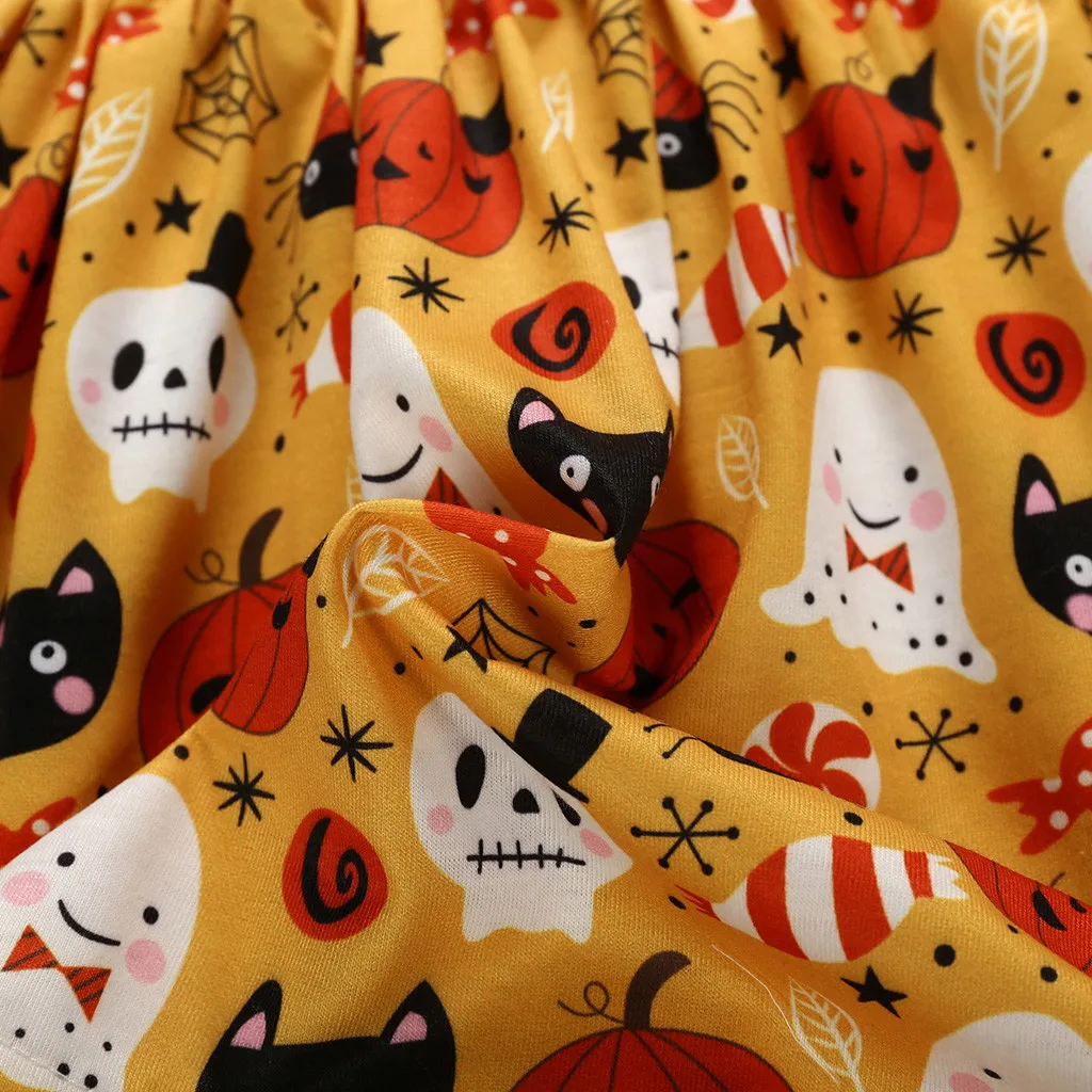 Детское платье для маленьких девочек принцессы с принтом тыквы на Хэллоуин