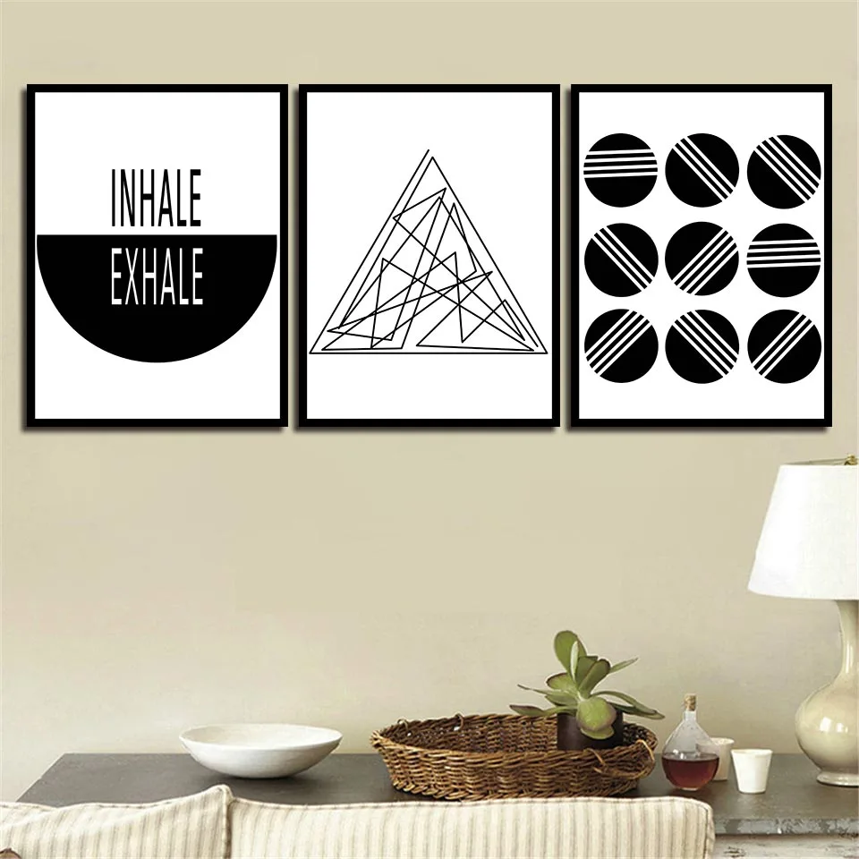 Модный постер в скандинавском стиле принты на холсте черно белые геометрические