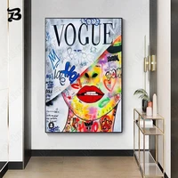 canvas painting for living room pop vogue art love fashionable women modern street art posters and prints abstract home decor