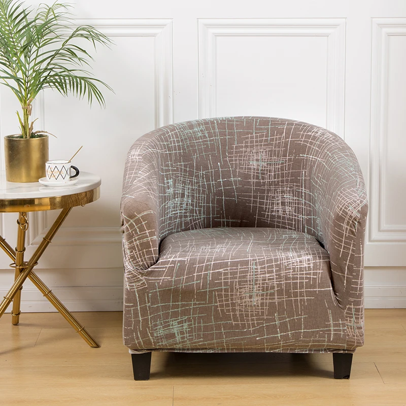 

Floral Printing Club Armchair Covers Chair Slipcover Stretch Tub Chair Cover Sofa Cover Spandex Couch Covers for Bar Counter