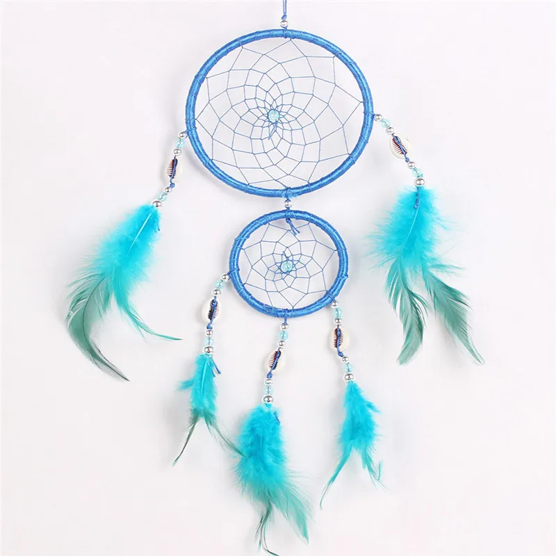 

1PC Indian Style Dreamcatcher Big Small Double Circle Creative Feather Wind Chimes Home Decoration Wall Hangings Pendant Crafts