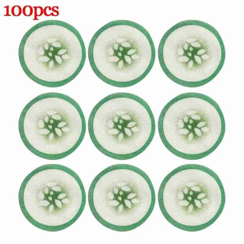 

100pcs Paper Printed Green Cucumber Pattern Eye Mask Disposable Non-woven Printed Eye Mask Eye Skin Care Beauty Tool