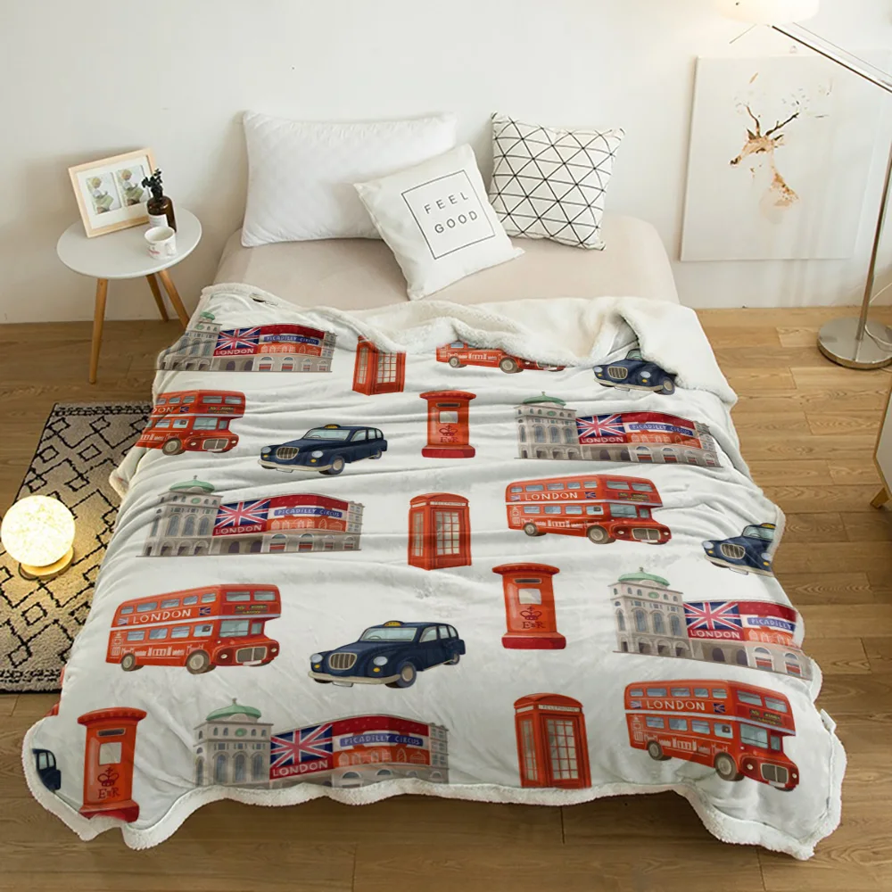 Накидка на почтовый ящик с автобусом и телефонной будкой британский флаг одеяло