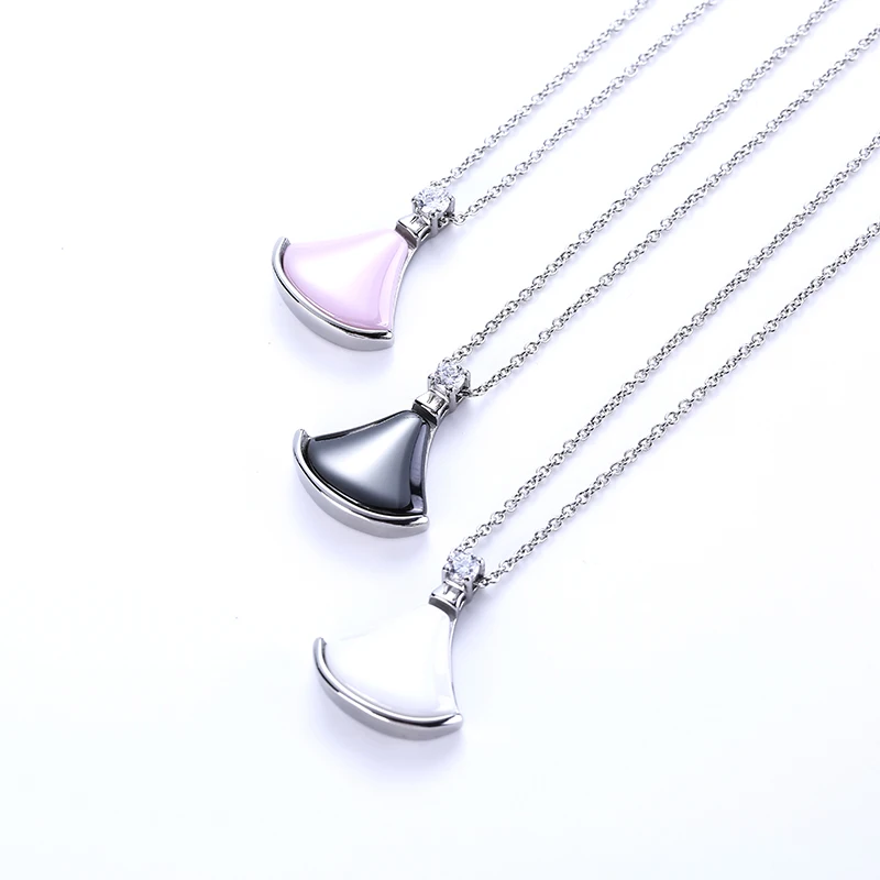 LOSTSOUL New Ins Simple Stylish ceramic Pendant Stainless steel necklace High Quality Small fresh Female Jewelry Gifts | Украшения и