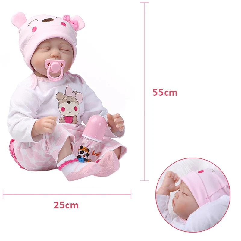 NPK Baby Reborn Doll мальчик живой игрушки для детей милые игрушки для девочек 22 дюймов 55 см мягкий силиконовый корпус Детские куклы подарок на день рождения