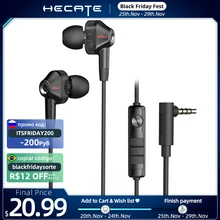 HECATE GM2SE Earphones Gaming Headphones 3.5mm Wired Control Dual Dynamic 4 Driver Units with Noise Reduction Microphone