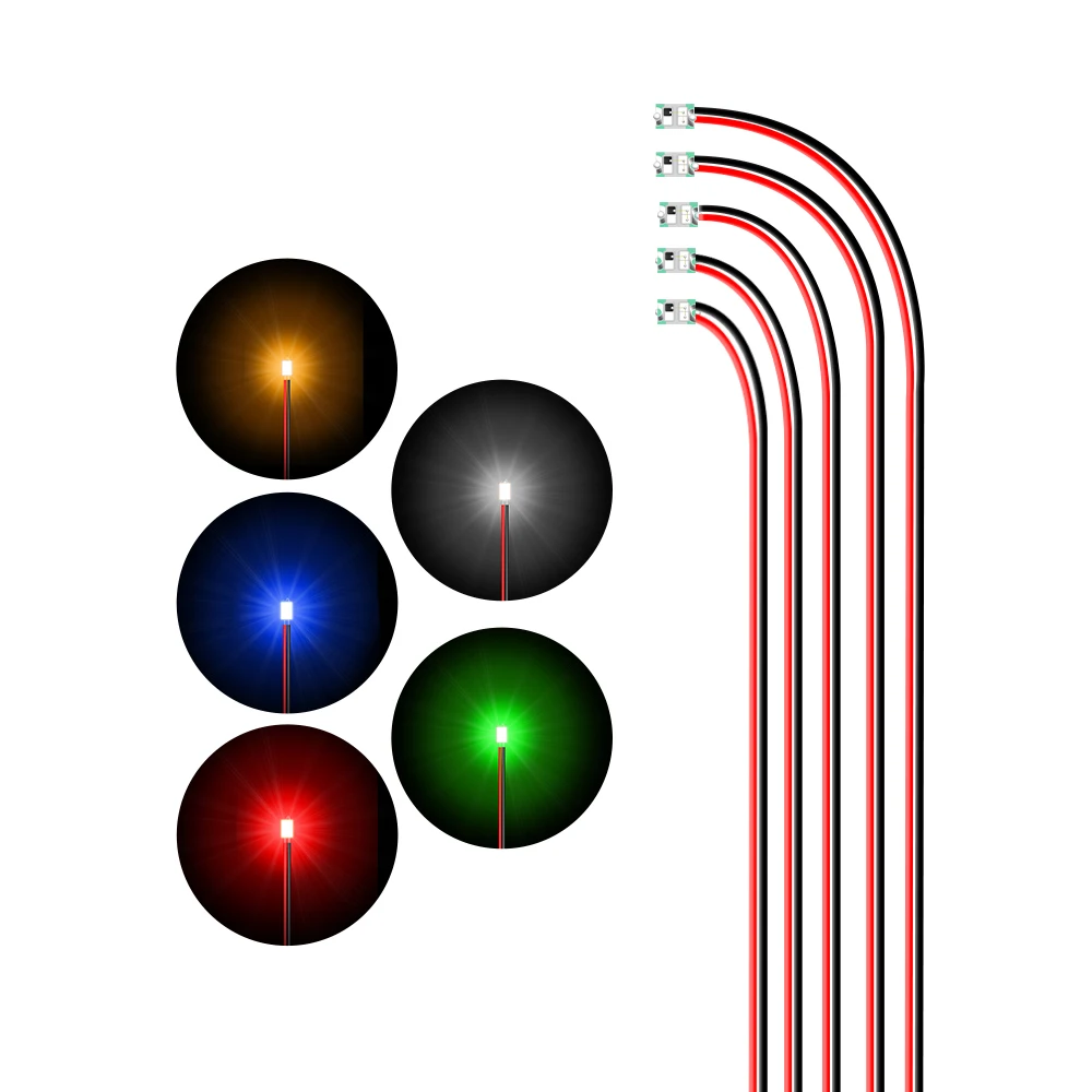 

2mm Wired Flashing Led SMD 3V/12V Lamp Models Train Pre-soldered Micro Litz For Toys Lighting