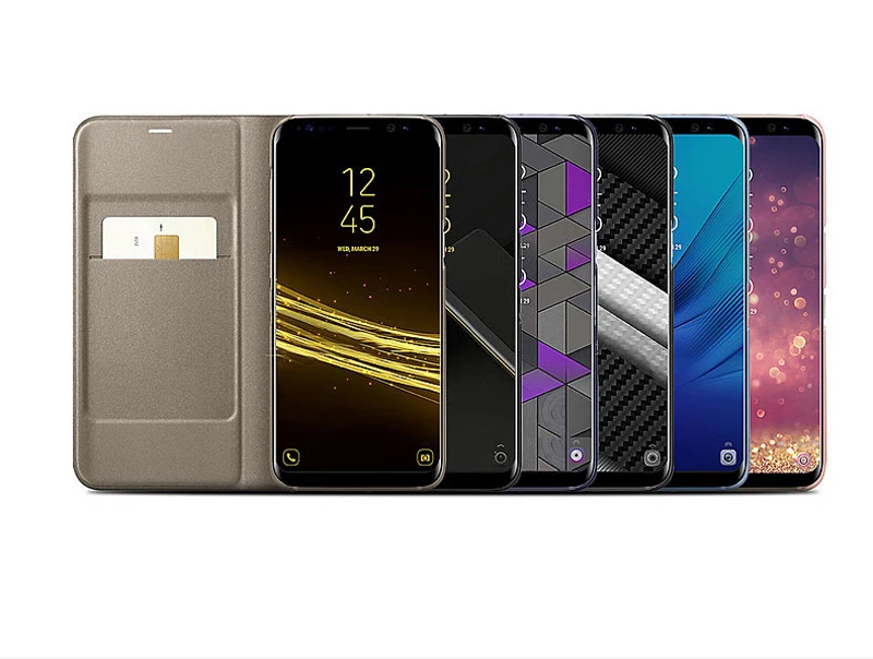 Светодиодный чехол для samsung Smart Cover чехол для телефона EF-NG955 для samsung Galaxy S8 S8+ S8 Plus функция сна карман для карт