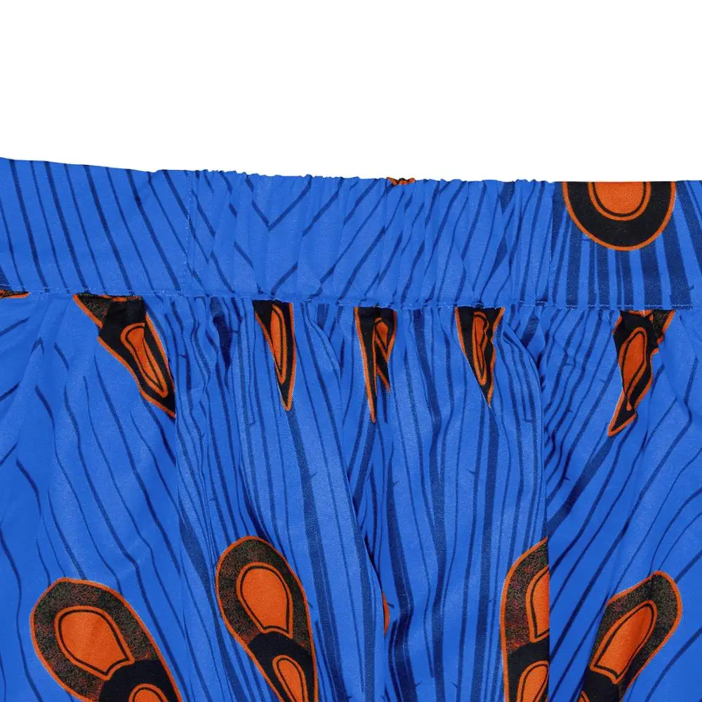 

New Women Ball Gown Print Skirt Fashion Autumn Winter Skirts Haraju Long Loose Elastic Waist Skirt Oversized S-M-L-XL Blue Color