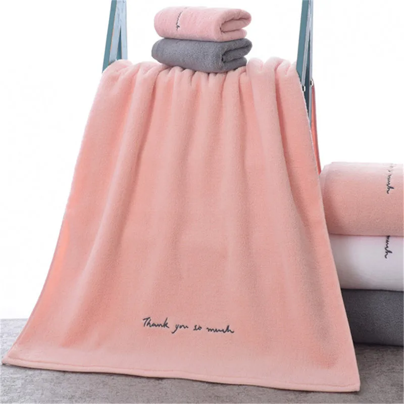 Пара полотенец с вышивкой розового и серого цвета хлопковые банные полотенца для