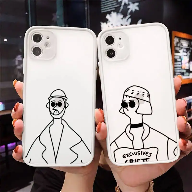 

2018 Killer Leon Phone Case For iPhone 12 11 Mini Pro XR XS Max 7 8 Plus X Matte transparent White Cover