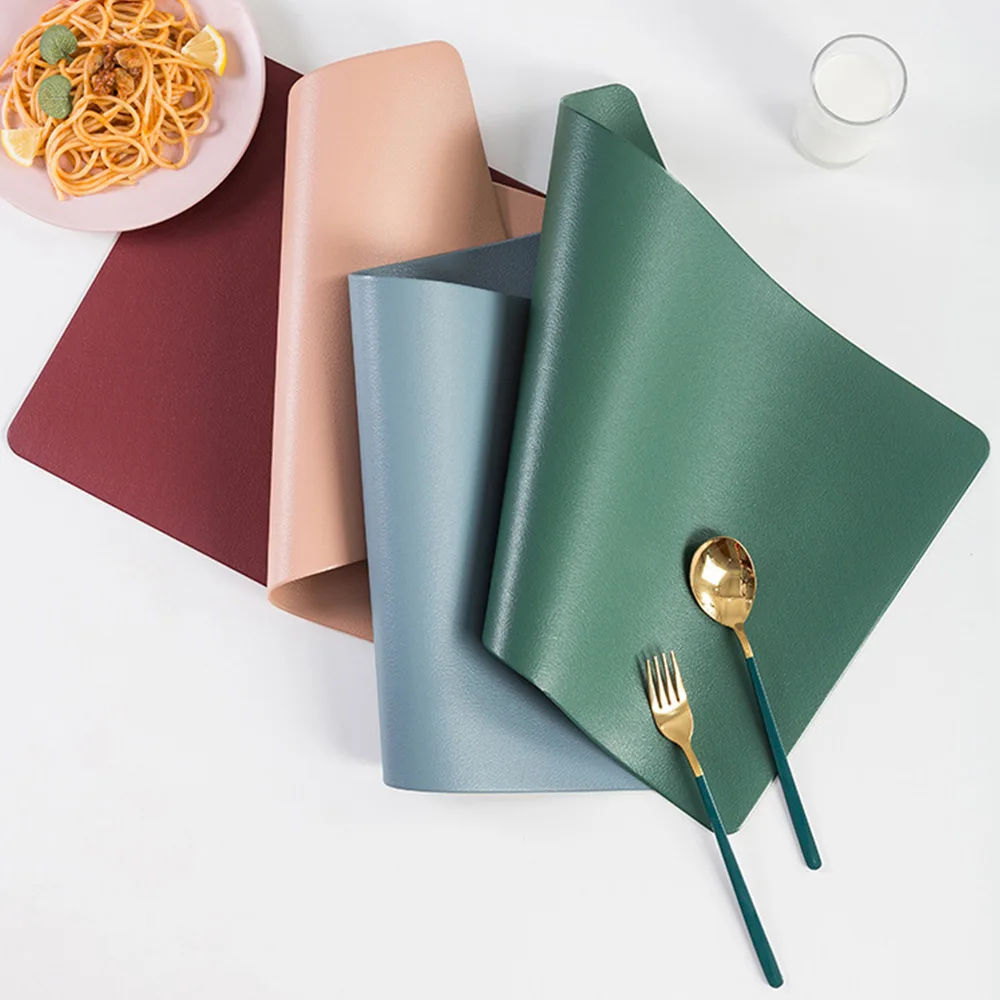 

Tableware Pad Leather Western Meal Pad Household Bowl Mat Plate Placemat Waterproof Insulation Table Mats for Restaurant