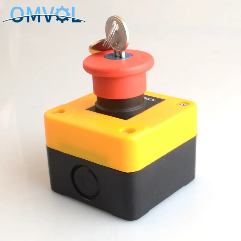1 шт. Кнопка аварийной остановки e stop кнопка коробка ключ гриб