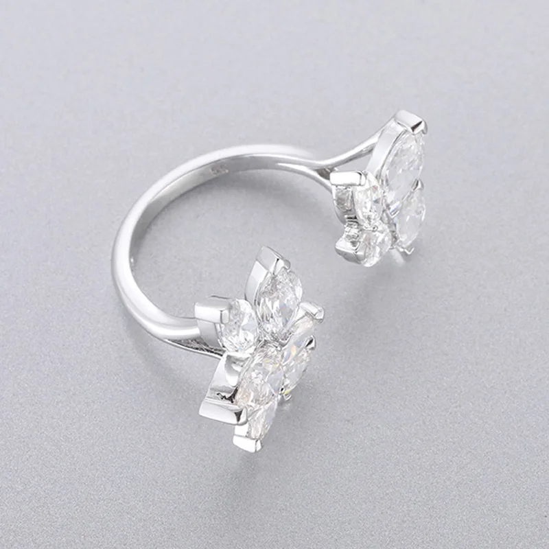 

2020Fashion Charm Pure 925 Silver Original 1:1 Copy, Small Fresh Branch Shape Fashion Wild Ring Ring Female Luxury Jewelry Gifts