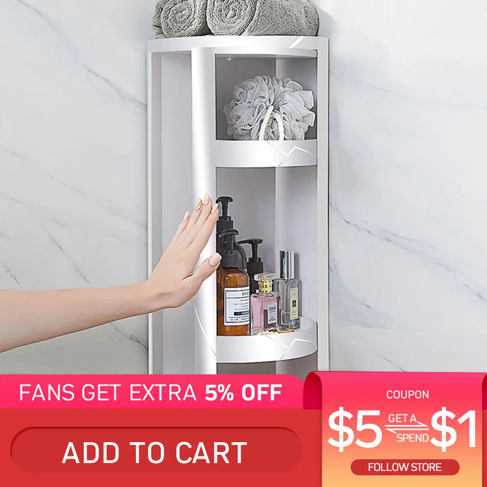 Бытовой стеллаж вращающийся на присоске настенного типа раковина для ванной