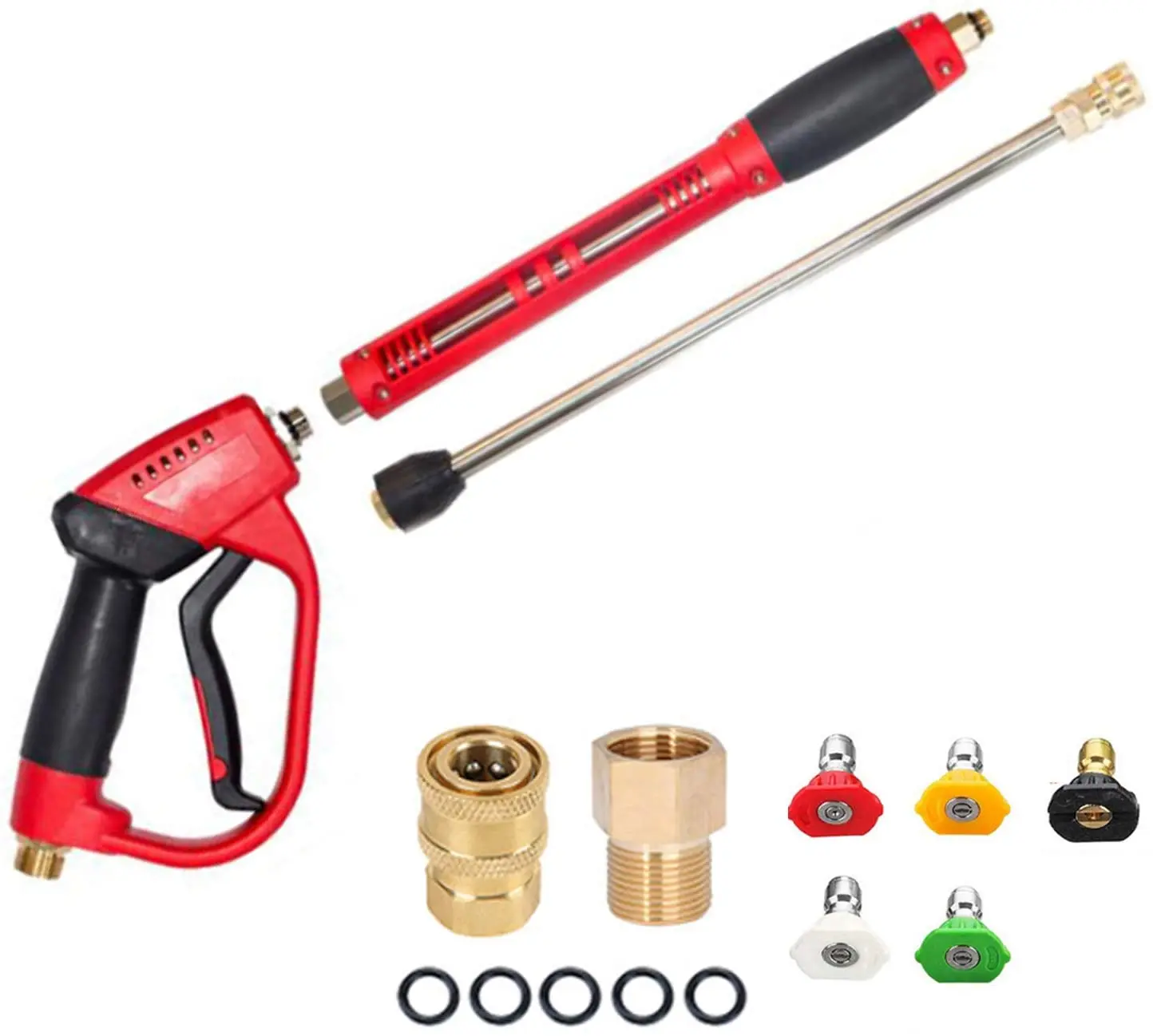 

High Pressure Washer Gun 5000PSI Power Spray Gun with 16.5inch Extension Wand car high pressure power water gun washer