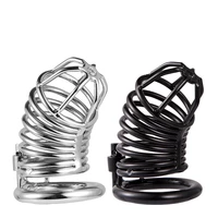 male chastity cage steel black chastity device belt penis cage bird cage metal cage cock lock restraint ring sex toys for men