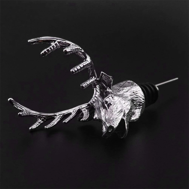 Zinc Alloy Deer Stag Head Wine Pourer Unique Bottle Stoppers Aerators Bar Tools | Дом и сад
