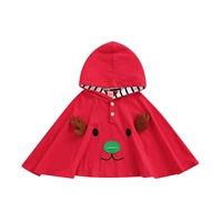 kids toddler baby girls clothing casual christmas cape red antler embroidery pattern hooded cloak coats 1 5 years