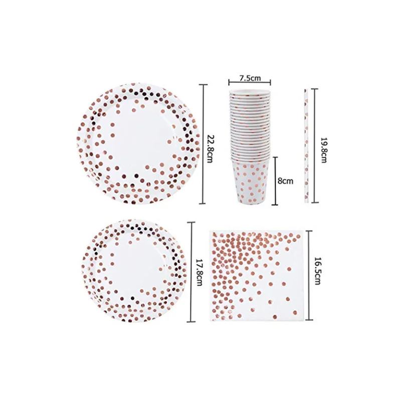 Высококачественные бронзовые принадлежности для вечеринок золотые бумажные