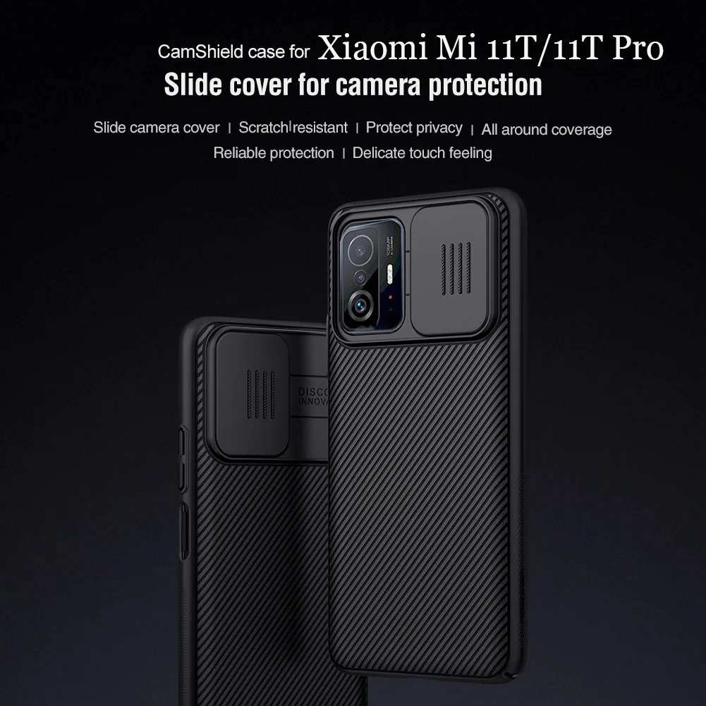 For Xiaomi Mi 12S 12 Pro 12X 11T 11i 5G Case Nillkin Slide Camera Protect Leather Frosted Cover on POCO F4 F3 X3 X4 GT M4 4G