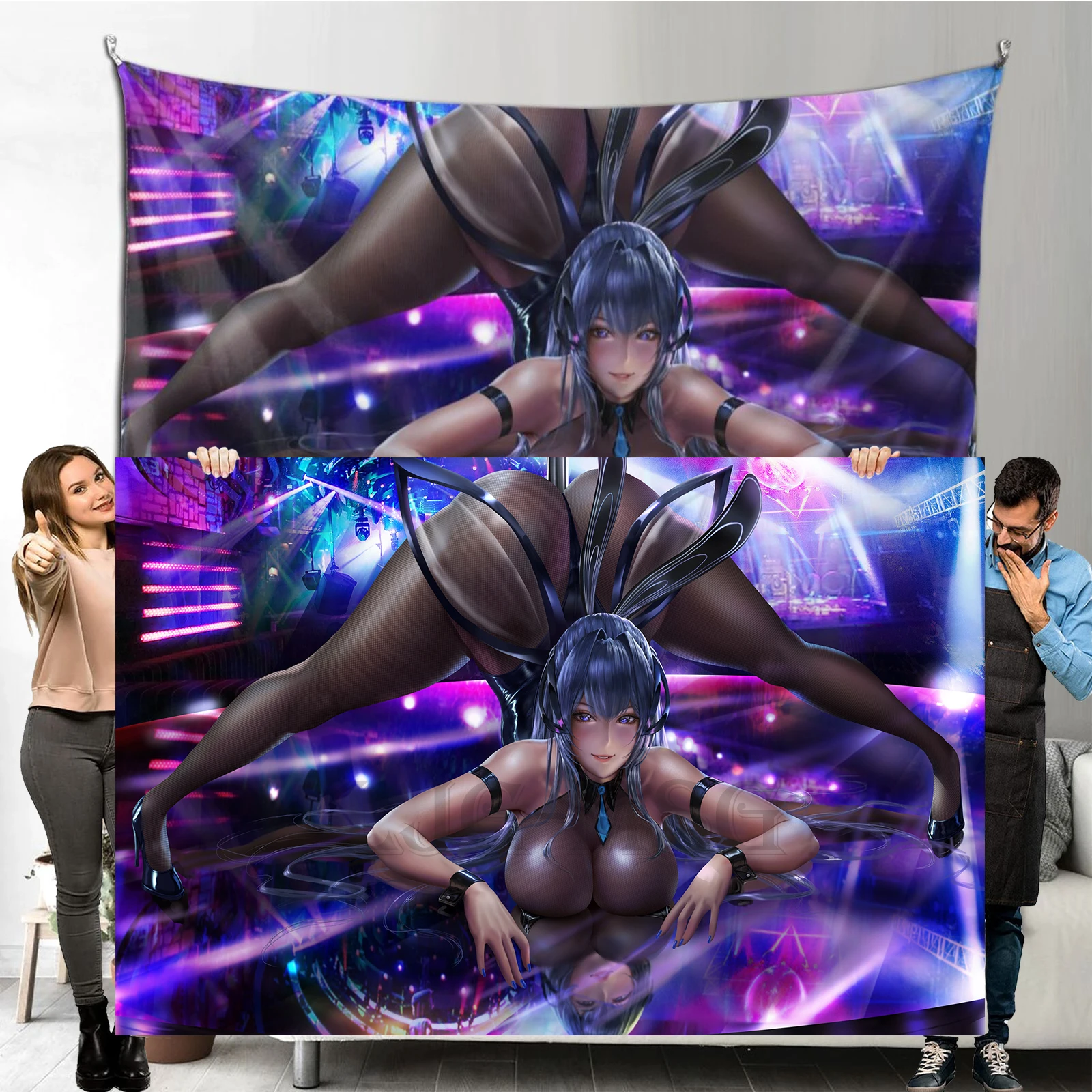 

Hentai Anime Taimanin Poster Tapestry Action Animation CG Tapestries HAnime Sexy Adult Bunny Girl Pantyhose Doujin Wall Hanging