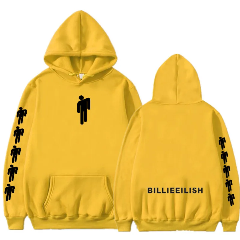 7yellow Новинка года, толстовка с капюшоном Billie Eilish, модные толстовки с принтом для женщин и мужчин, толстовки с длинными рукавами, лидер продаж, Повседневная Уличная одежда Sudadera Hombre - Цвет: 7yellow