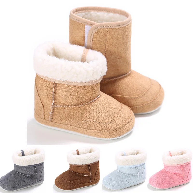 New Warm Winter Newborn Baby Girls Boys First Walkers Shoes Infant Toddler Soft Rubber Soled Anti-slip Snow Boots Booties