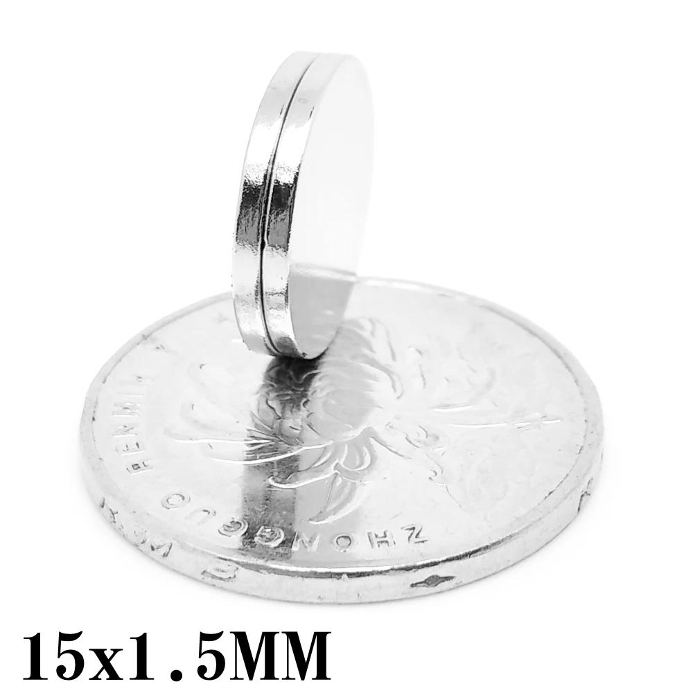 

10/20/50/100/200 шт. 15x1,5 круглые мощные магниты 15 мм x 1,5 мм дисковые неодимовые постоянные магниты 15x1,5 мм N35 15*1,5