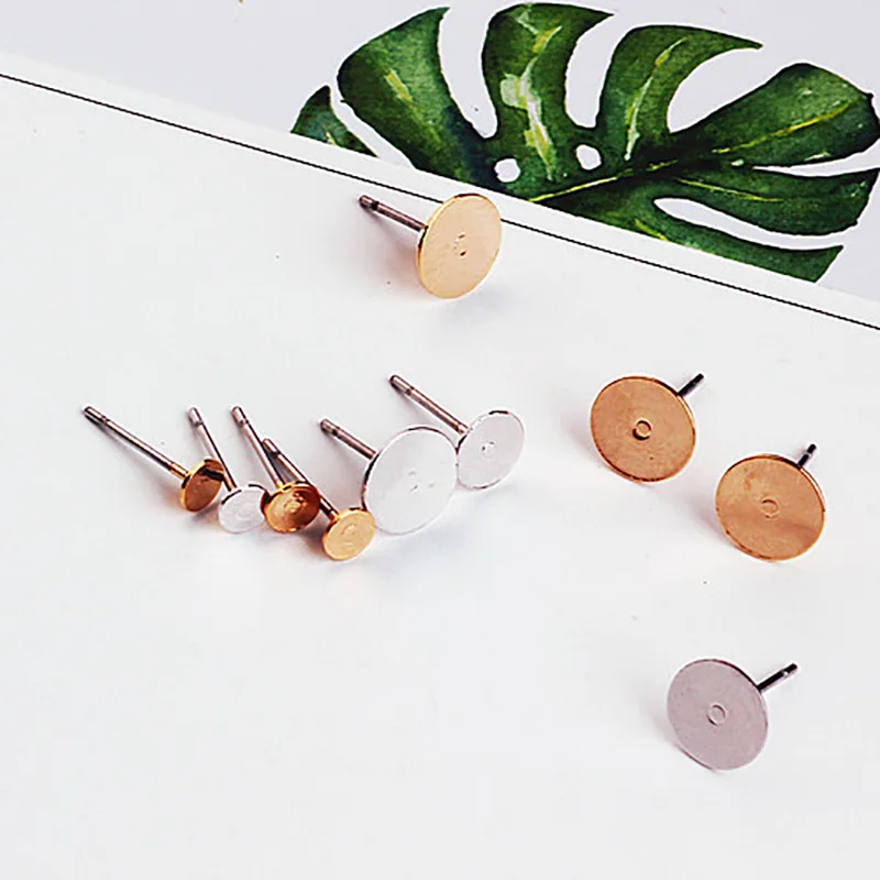 50 шт. серьги для женщин стальные игольчатые плоские материал гипоаллергенный