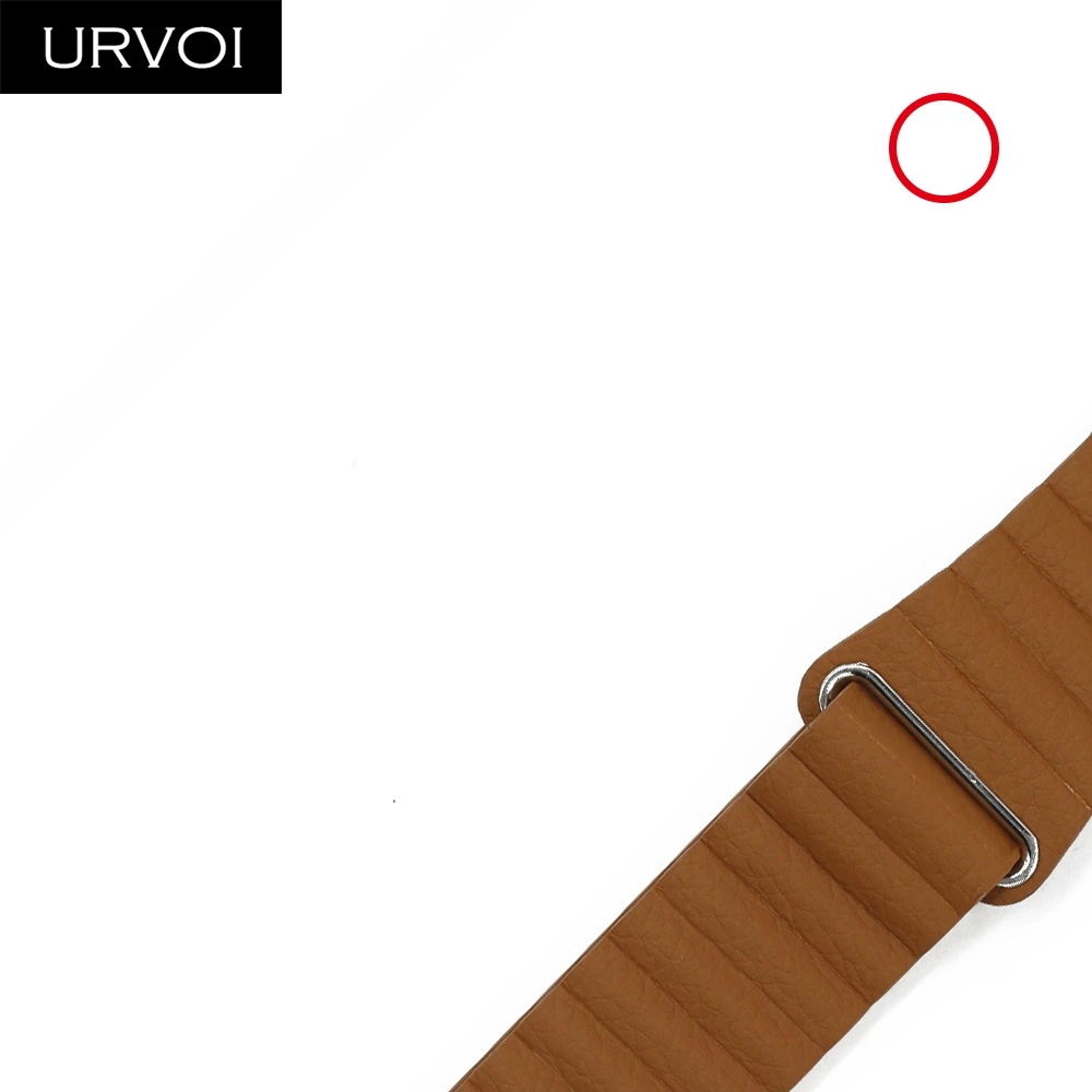 Кожаный ремешок URVOI для apple watch series 5 4 3 2 1 ремешок для iwatch кожаный ремешок пряжка с магнитом удобная мягкая Новинка - Цвет ремешка: Saddle Brown