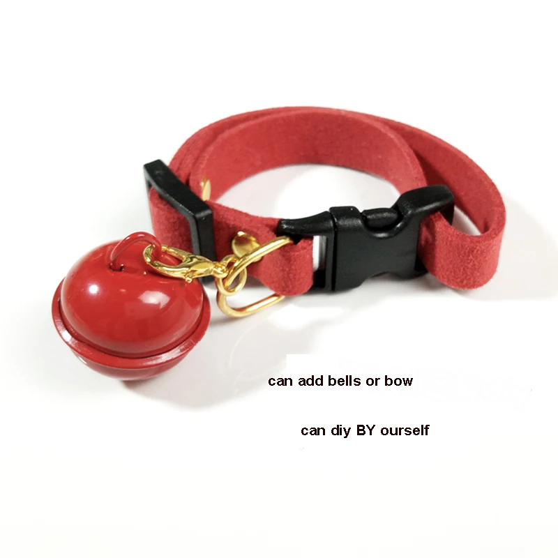 

August Newest Handmade Pet Collar Korean Cashmere Macaron Color Adjustable Kitten Puppy Collars Cat Dog Bow Bell DIY Collar 1PCS
